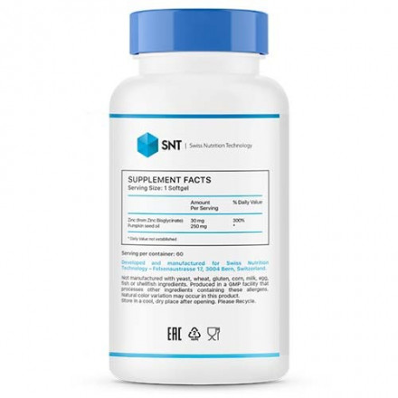 SNT Zinc Chelate 30 мг, 60 кап